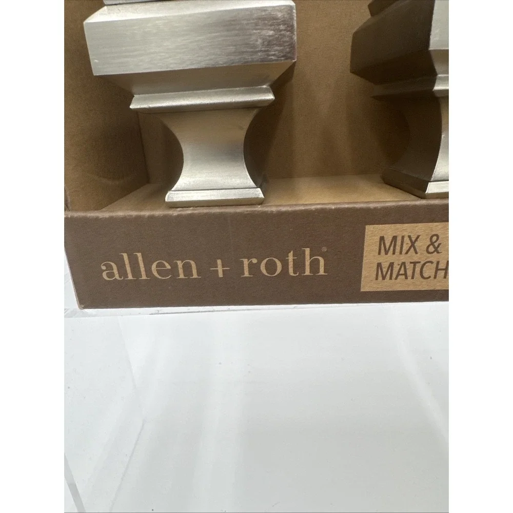 Allen + Roth Mix & Match Brushed Nickel Aluminum‎ Curtain Rod Finials #634452